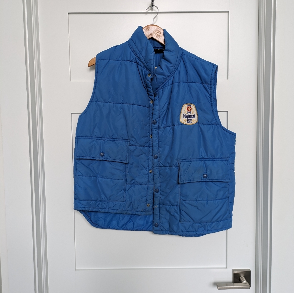 Anhauser Busch A & Eagle Natural Light Puffer Vest - L